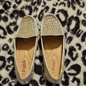 Pazzo Glittering Silver Loafers